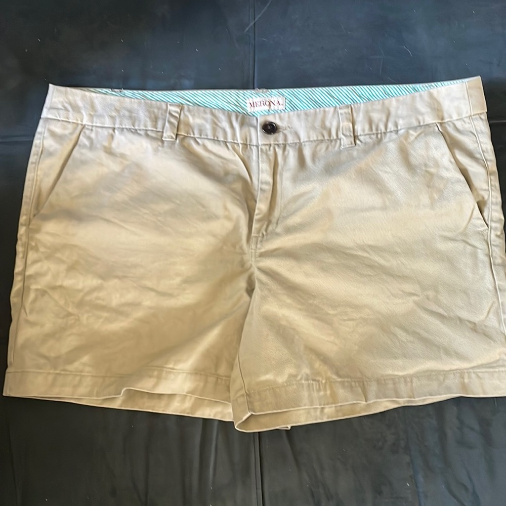 Khaki Merona shorts, size 16, 5 inch inseam, EUC
